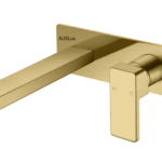 Brushed Gold Ceram Wall Basin Mixer