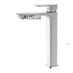 Chrome And White High Rise Basin Mixer