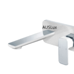 Chrome And White Seto Wall Basin Mixer