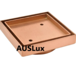 Rose Gold 115x115mm Slim Square Tile Insert Floor Drain (90mm outlet)
