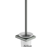 Gun Metal Round Cornered Rectangle Toilet Brush Holder