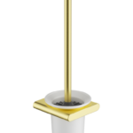 Brushed Gold Cora Round Cornered Rectangle Toilet Brush Holder