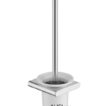 Brushed Nickel Cora Round Cornered Rectangle Toilet Brush Holder