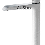 Chrome White High Rise Basin Mixer