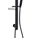 Matte Black Sliding Shower Rail With Water Inlet