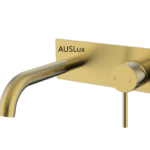 Brushed Gold Wall Basin Mixer