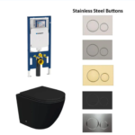 Geberit Sigma 8 Wall Hung Rimless Matt Black Toilet Suite