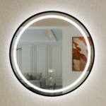 Black Frame LED Round Circle Mirror 900mm x 900mm