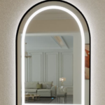 Black Frame LED Arch Mirror 600mm x 900mm