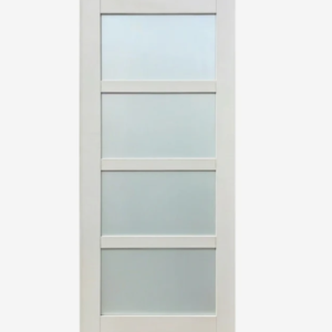 4 Light White Primed Shaker Hampton Solid Glass Door