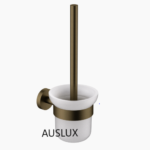 Antique Brass Otus Toilet Brush Set